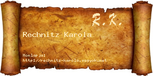 Rechnitz Karola névjegykártya